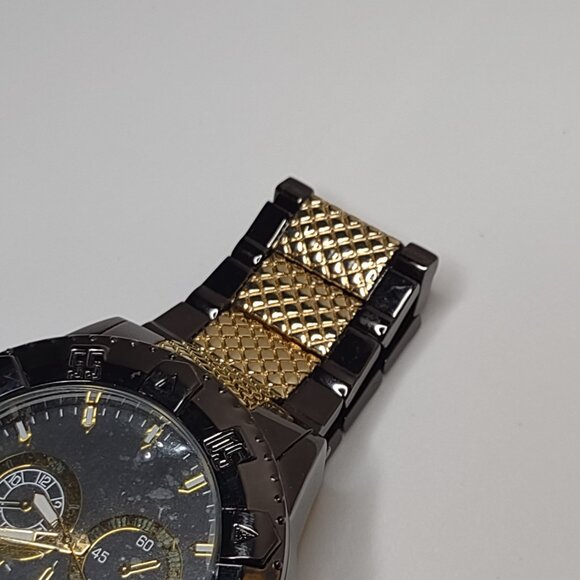 8 Inch Black And Gold Tone Large Analog Watch - Picture 7 of 14